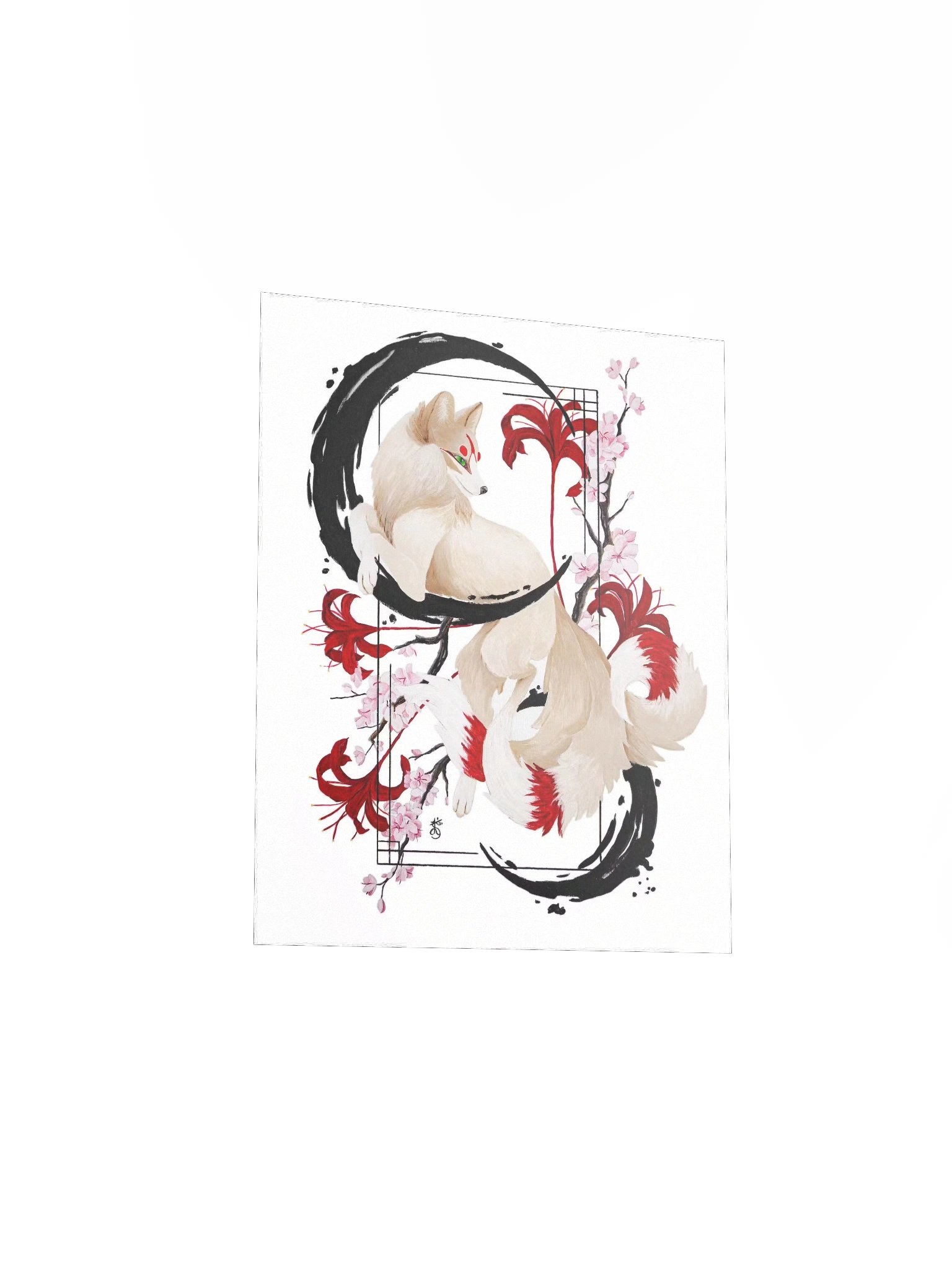 Kitsune Sumi-e Acrylic Paint Print product image (5)