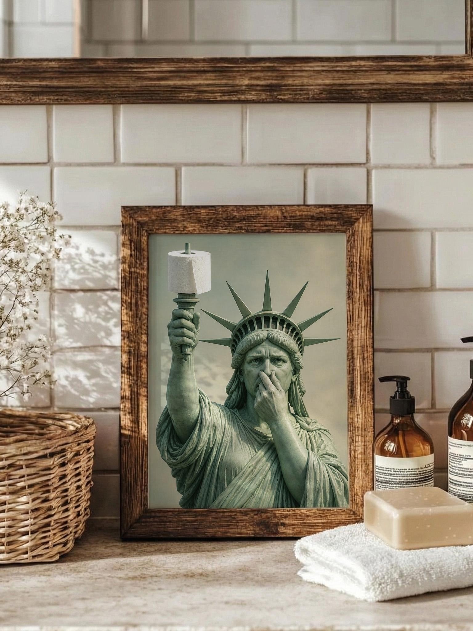 Statue of Liberty Bathroom Art, Funny Toilet Paper Print product image (7)