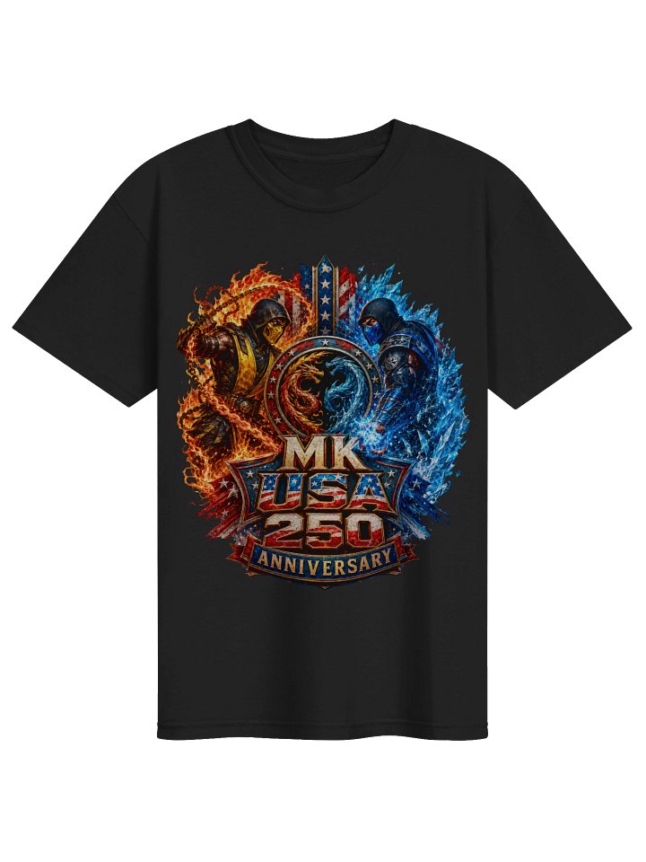 Mortal Kombat USA 250th Anniversary T-Shirt – Fire & Ice Patriotic Graphic Tee product image (2)