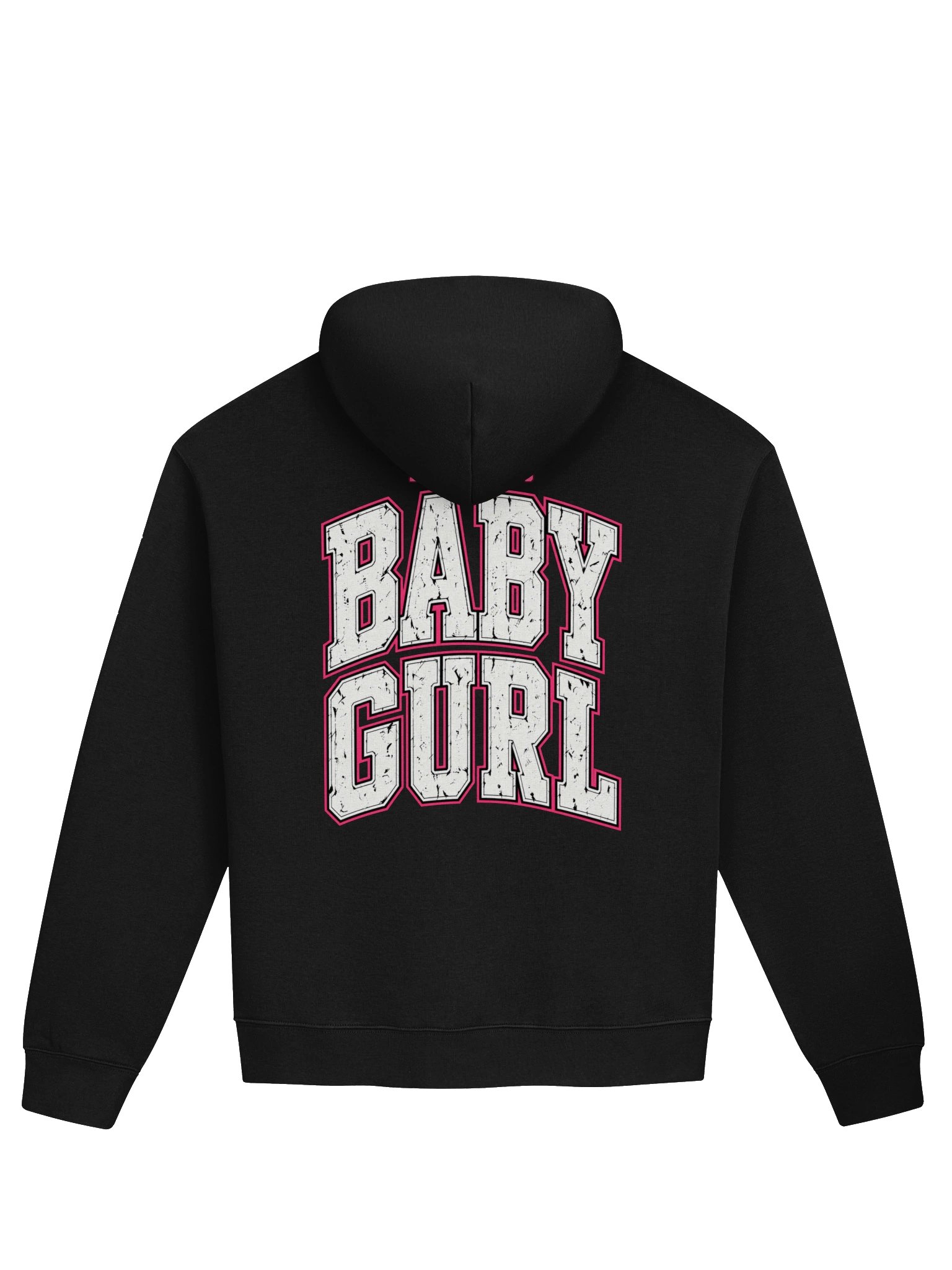 Back of the black Baby Gurl hoodie