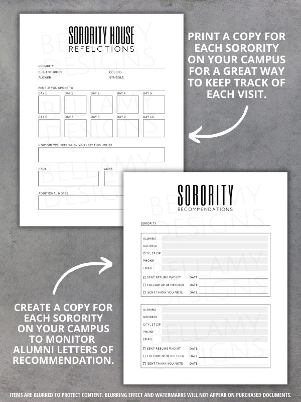 Sorority Recruitment Organizer, Sorority Rush Organizer, Rush Week Planner Checklist product image (5)