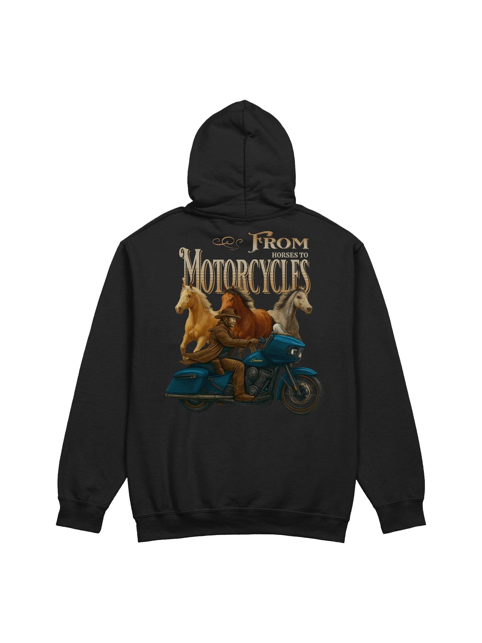 Legacy of the Tribe – From Horses to Motorcycles (Gildan Classic Cowboy Hoodie) product image (2)