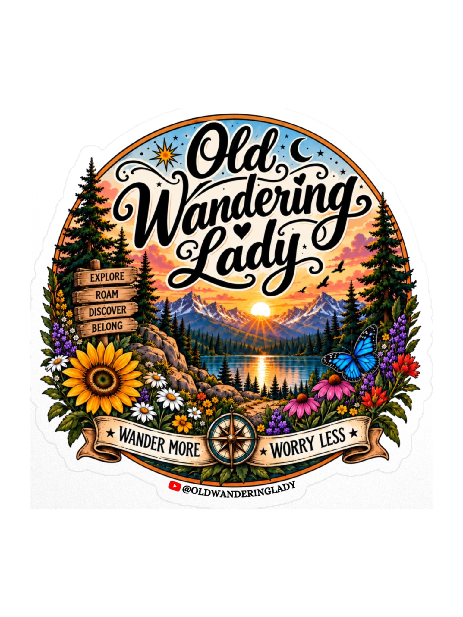 Old Wandering Lady 4" Decal product image (1)