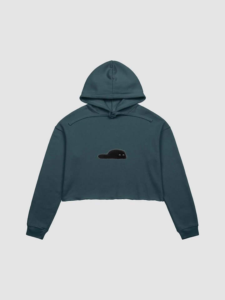 Fluffy Fuzz Black Cat Crop Hoodie product image (7)