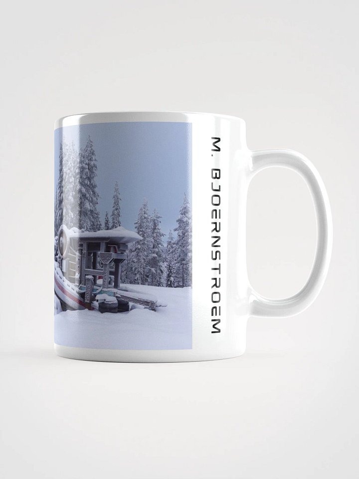 Rock crusher in a snowy forest mug product image (1)