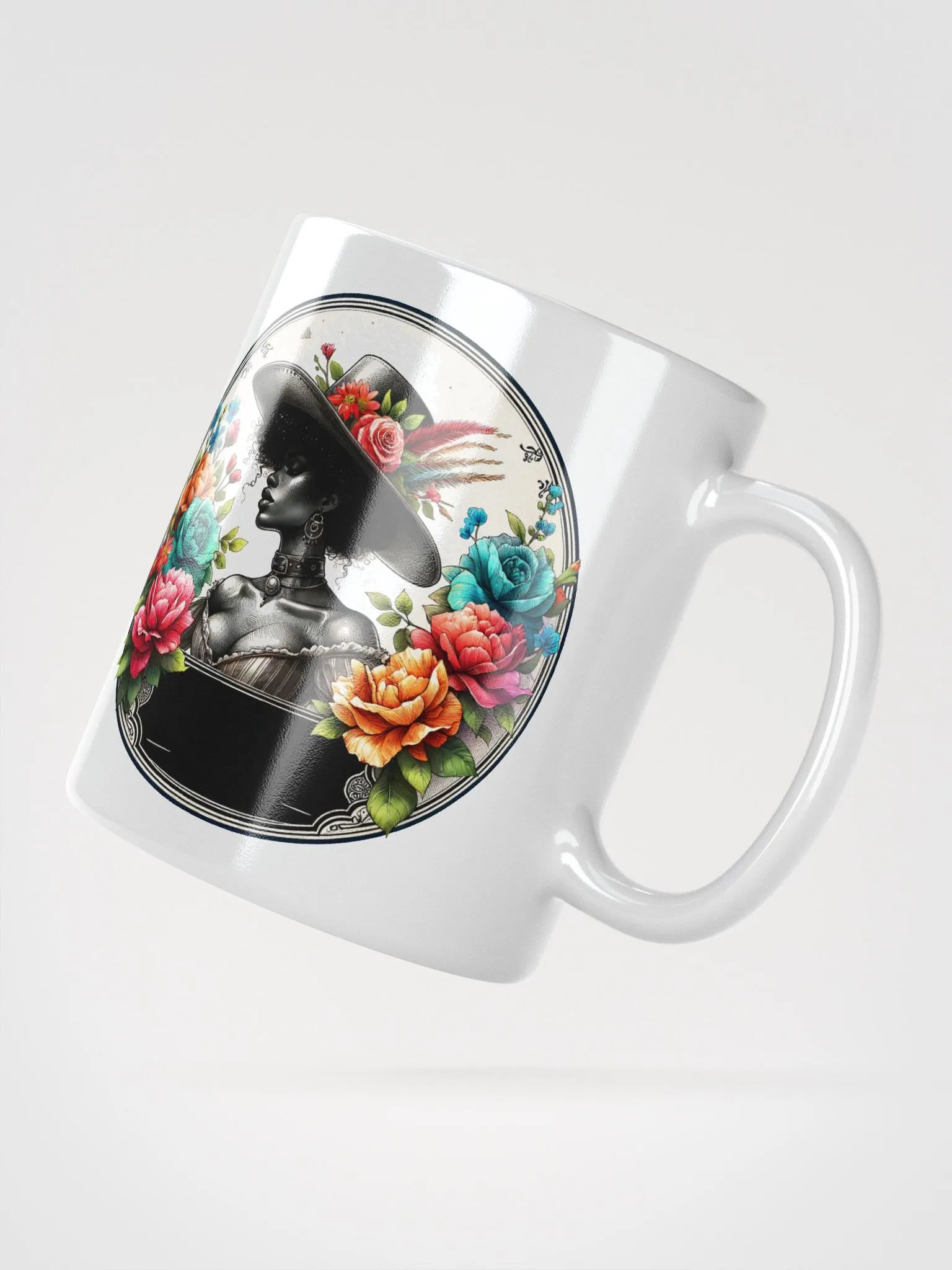 Floral Elegance White Glossy Mug product image (4)