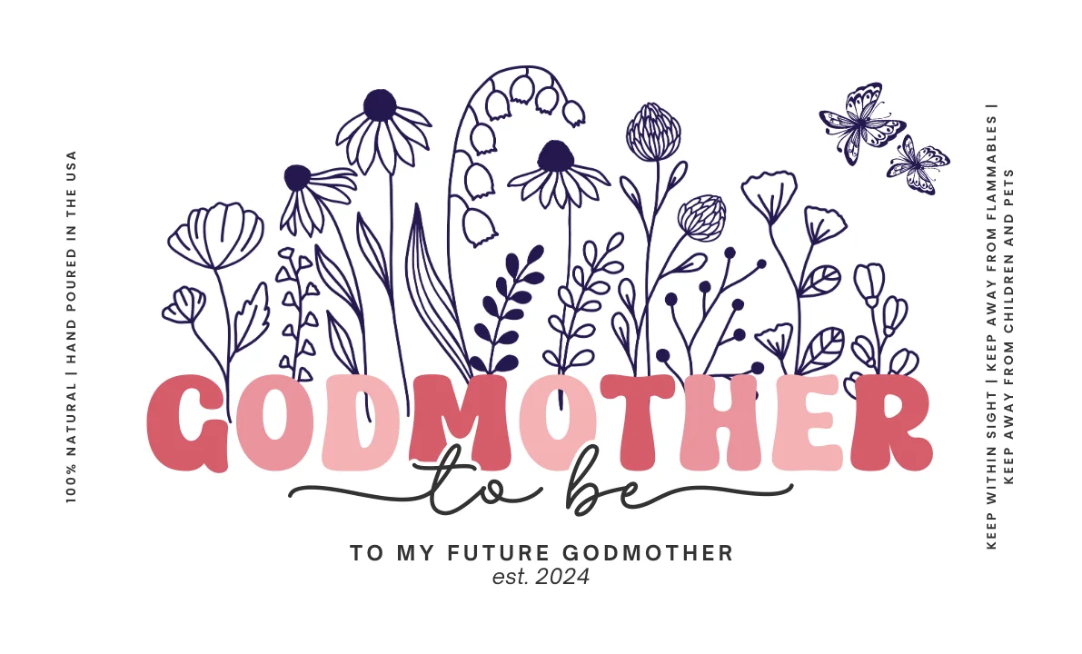 Pink groovy godmother proposal candle product image (5)