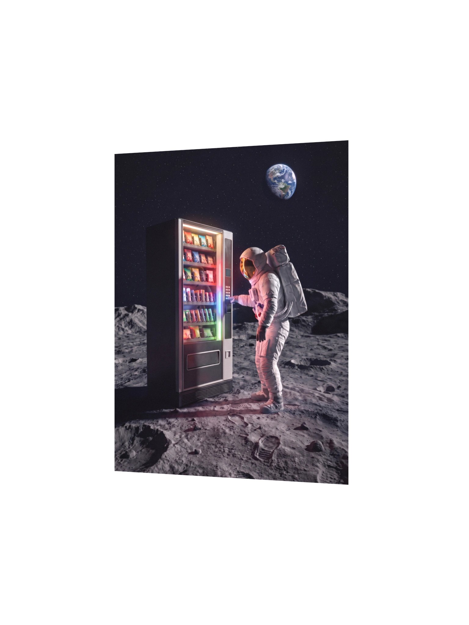 Astronaut Vending Machine on the Moon Dreamcore Matte Poster product image (2)