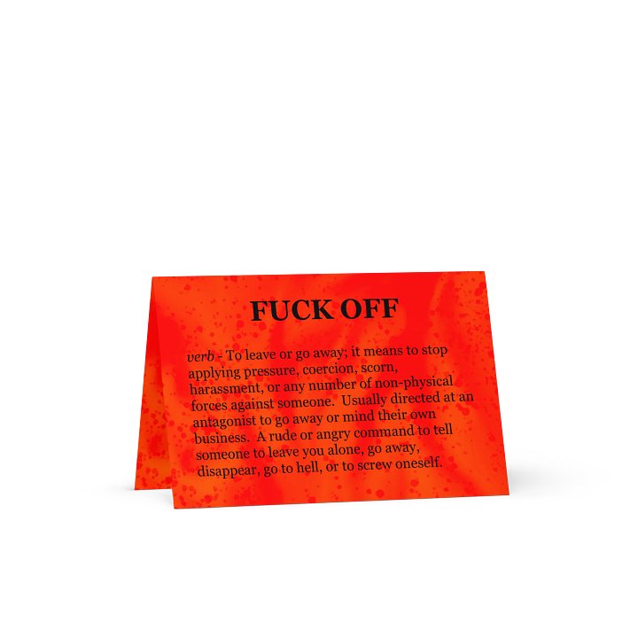 Definition of Fuck Off Greeting Card product image (1)