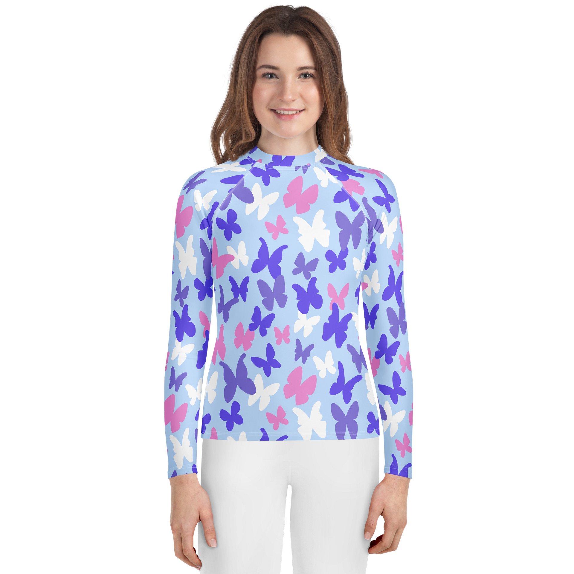 Pastel Butterfly Youth Rash Guard product image (1)