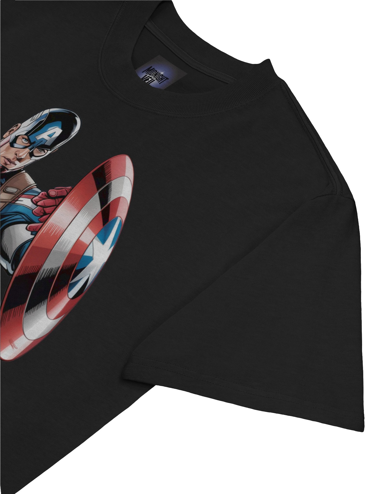 Aegis Abyss: Captain America Shadowed Surge Oversized Faded T-Shirt product image (7)