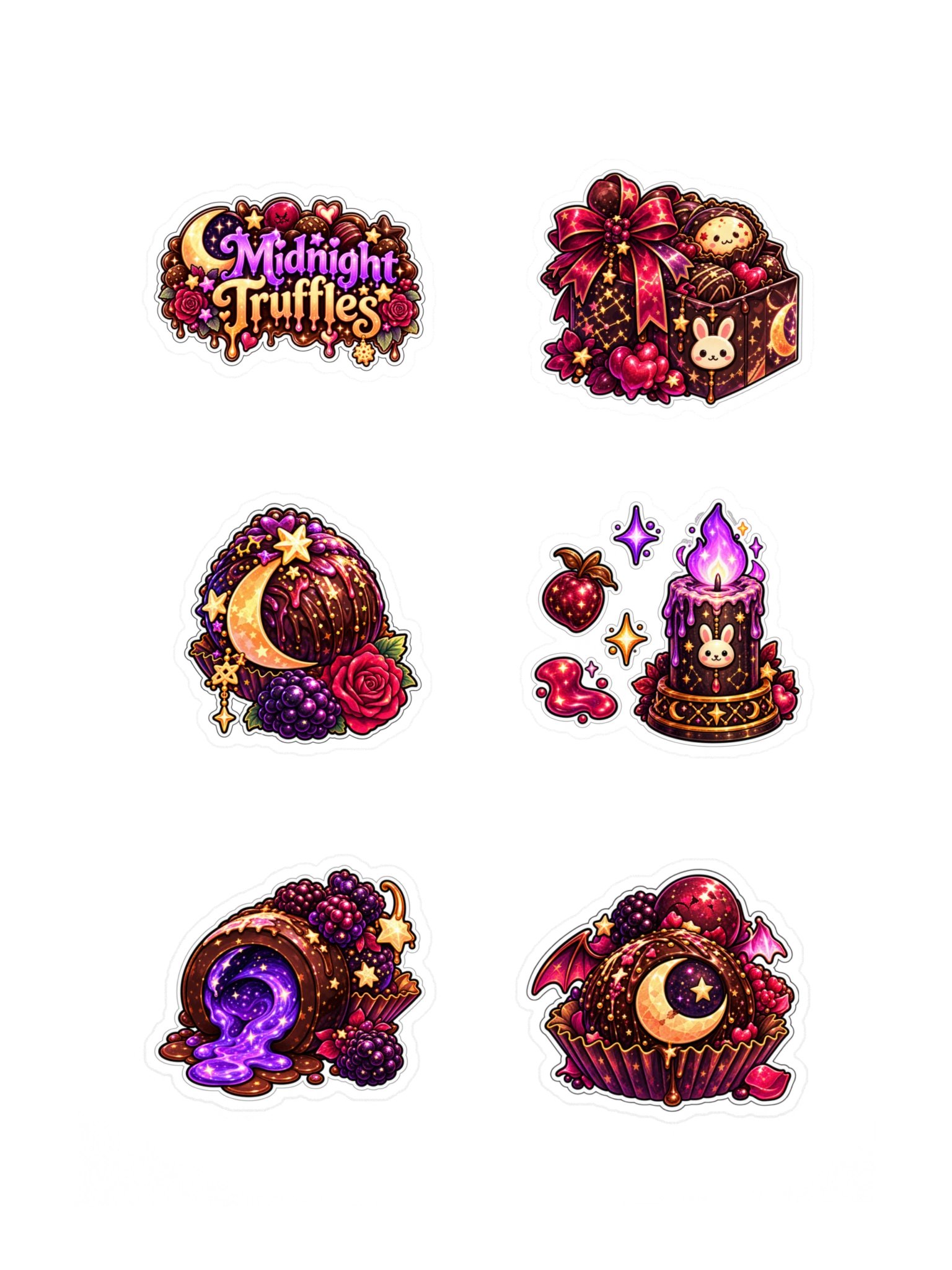 The AFK Cafe™ Midnight Truffles | 6-Piece Sticker Pack Vol. 3 product image (3)
