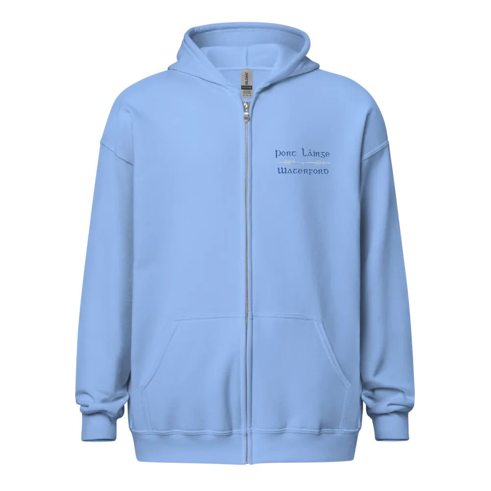 Waterford/Port Láirge Scholastic style Ogham, embroidered Zip Hoodie product image (1)