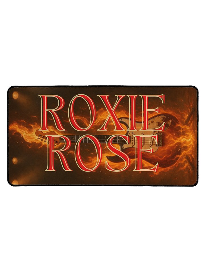 Flaming Guitar: Roxie Rose Desk Mat product image (1)