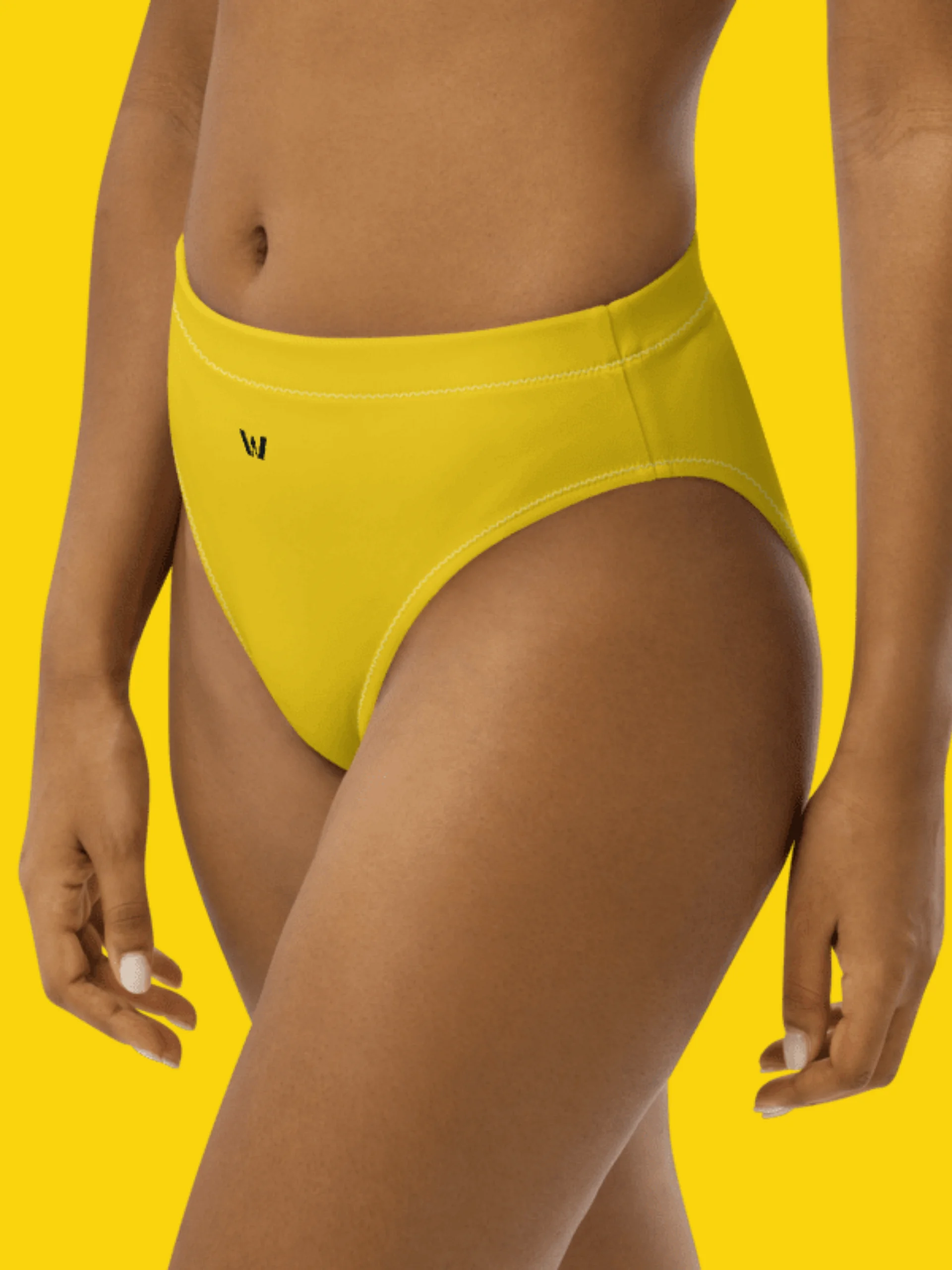 All-Over Print Recycled High Waisted Bikini Bottom | WIL Style product image (3)