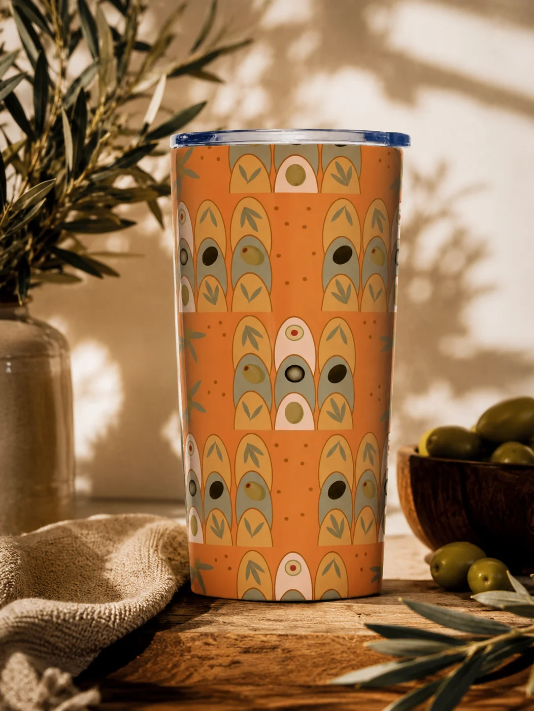 Olive Arcade Orange 20 oz Stainless Steel Tumbler product image (1)