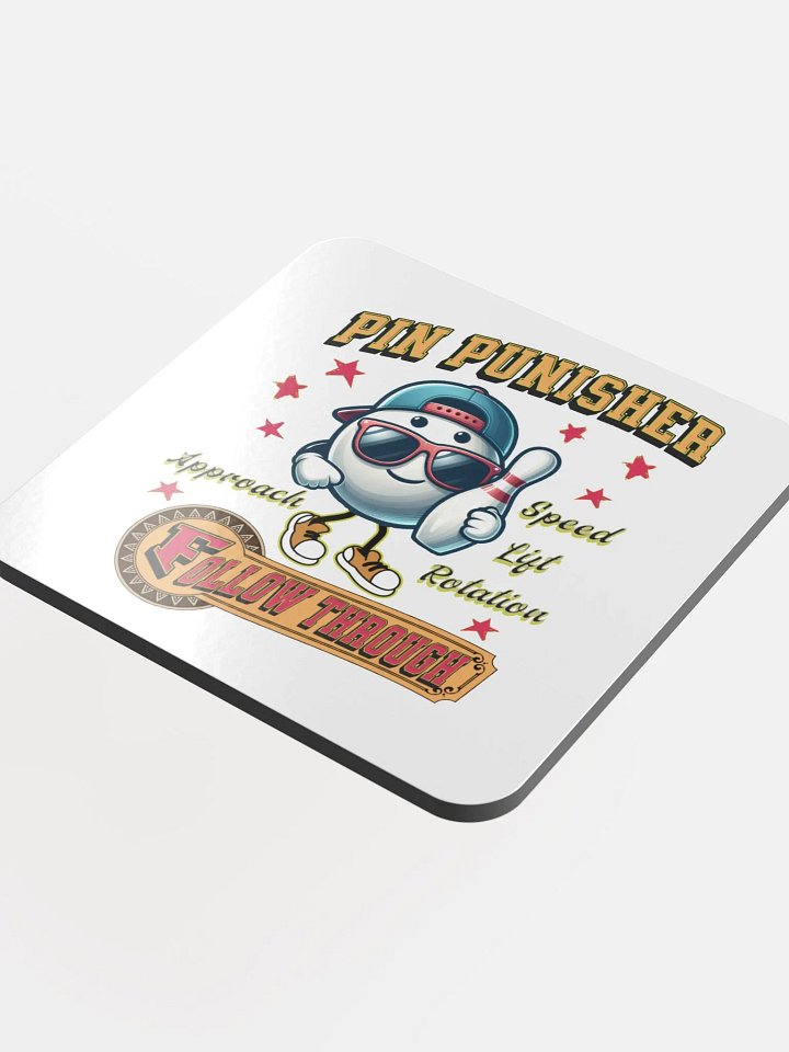 Pin Punisher Bowling Glossed Eco-Friendly Elegance Cork Coaster product image (1)