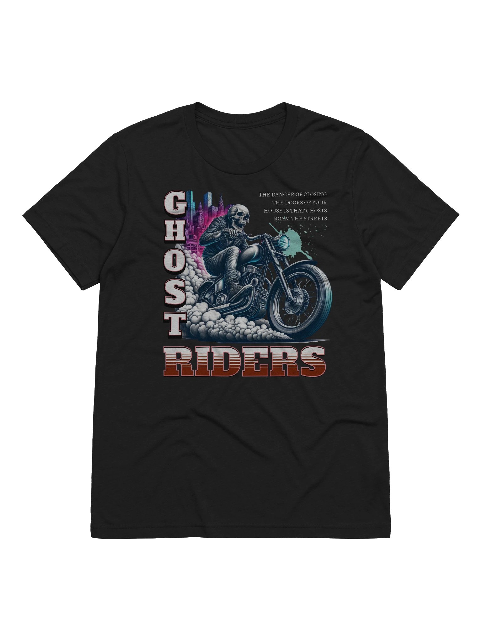 Bold Ghost Rider Skull Graphic T-Shirt for Everyday Wear product image (1)