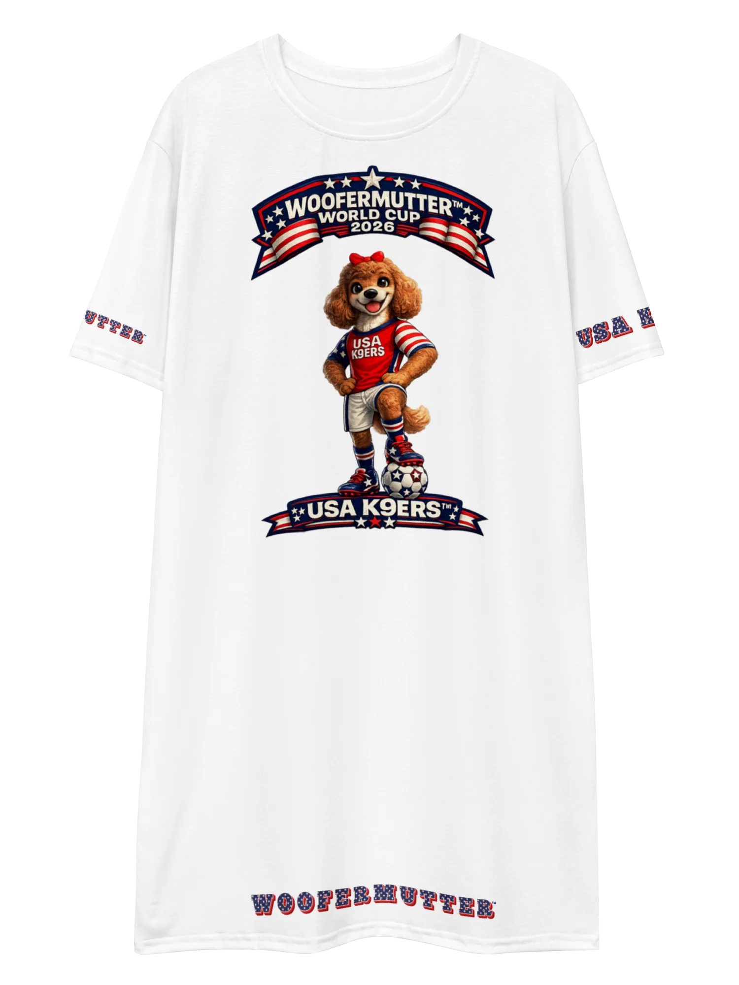 WooferMutter™ World Cup Poodle USA K9ERS T-shirt Dress product image (1)