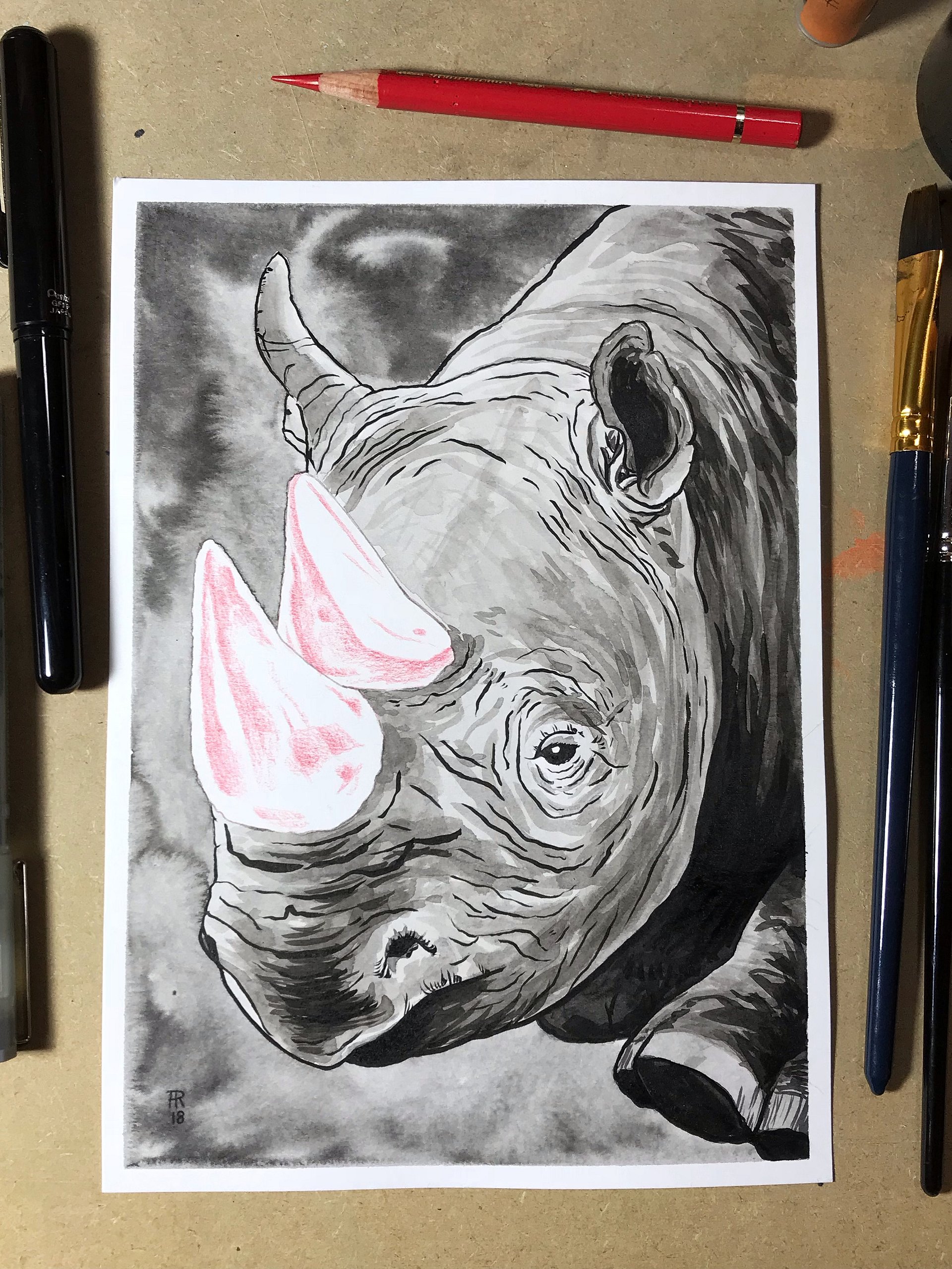 original artwork : black rhino product image (1)