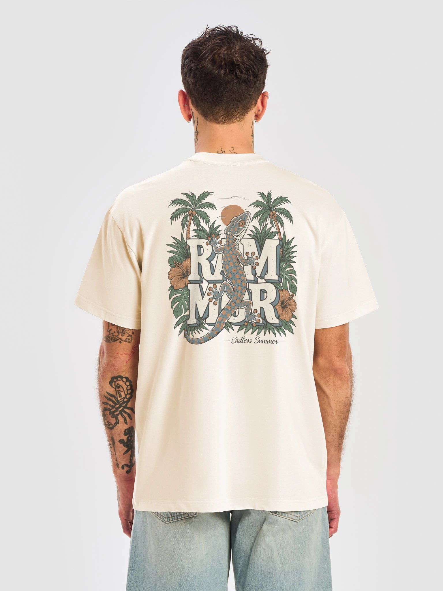Gecko Oversized Tee Vintage White / White product image (6)