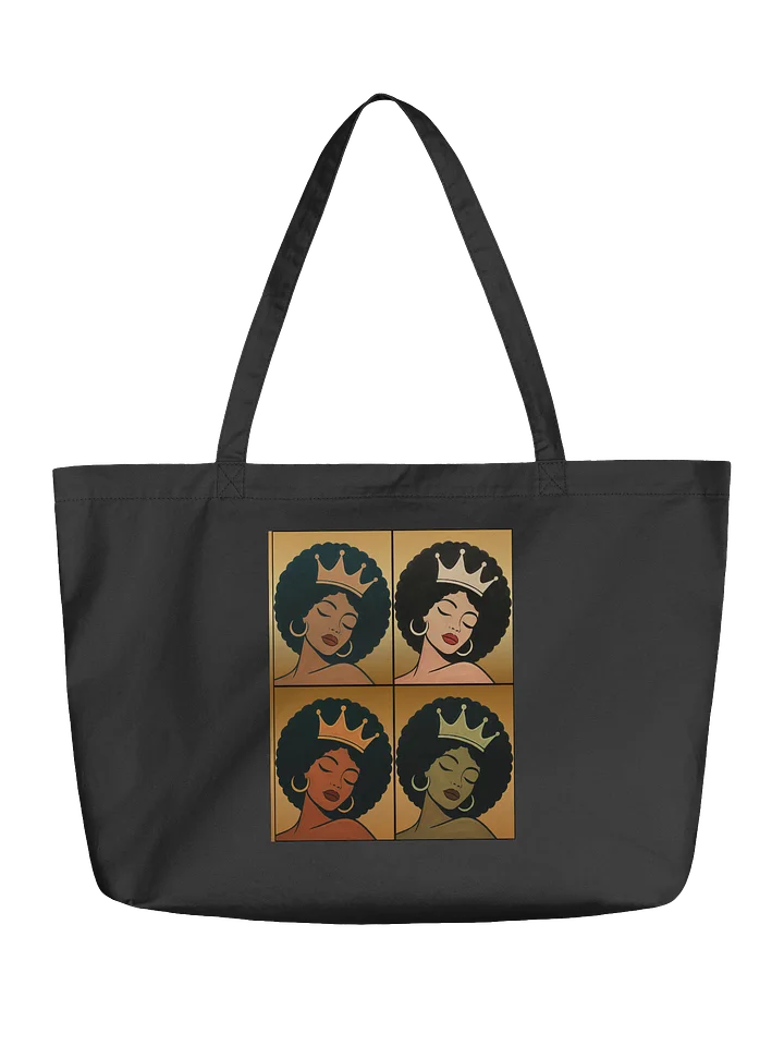 Poised Princess Crowned Afro Pop‑Art Tote product image (2)