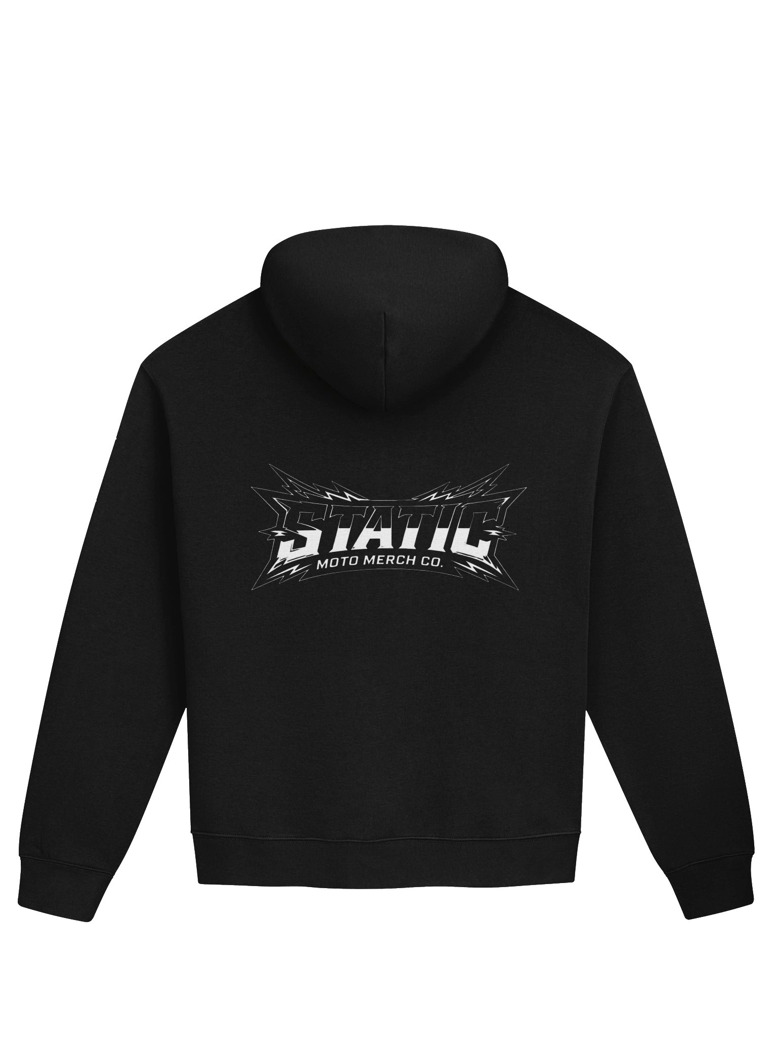 black unisex hoodie white logo product image (2)