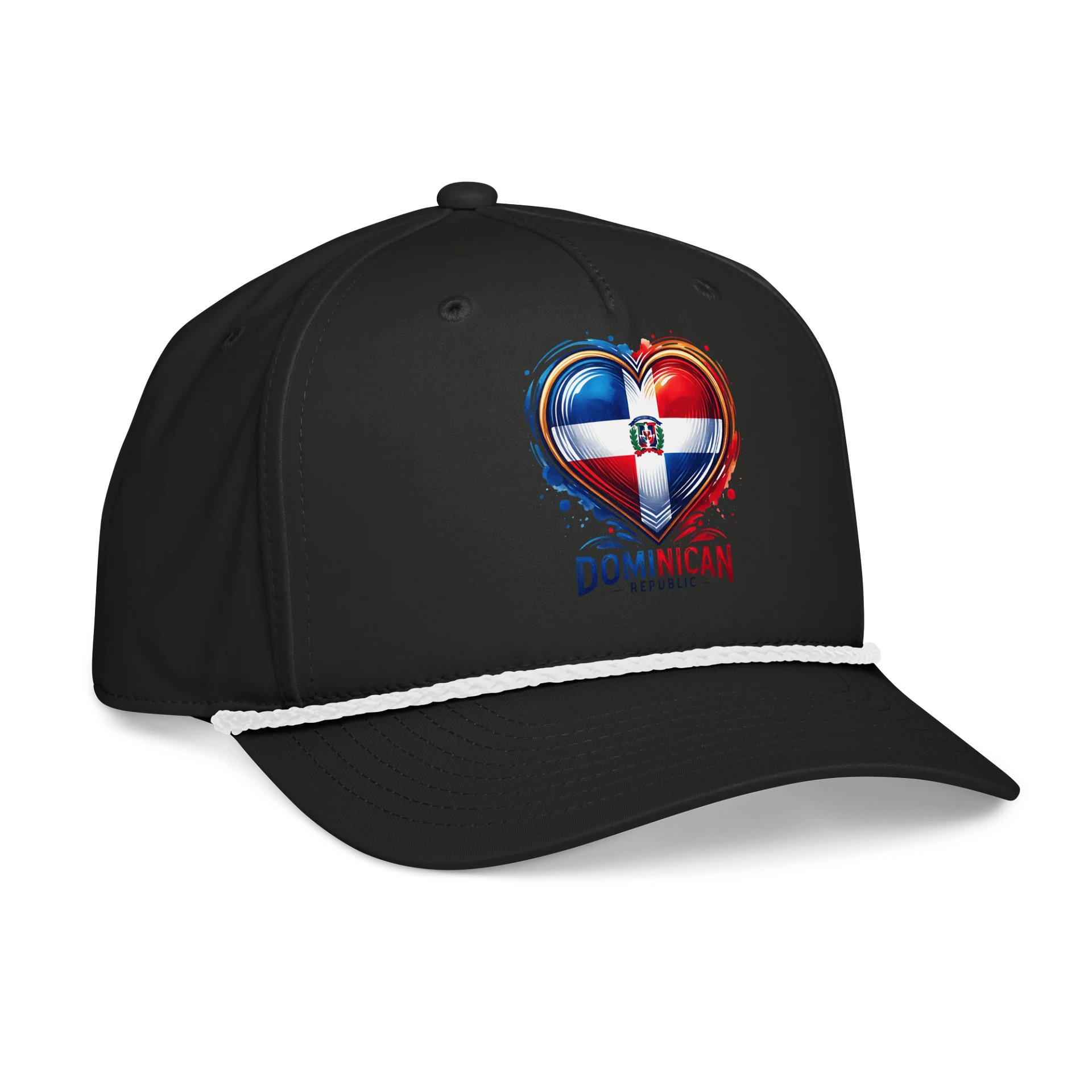 Dominican Republic Flag Heart Five-Panel Cap product image (4)