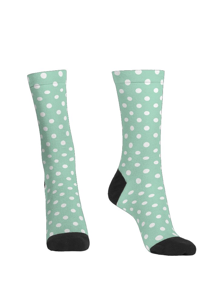 Green and White Polka Dot Eco Friendly Crew Socks product image (2)