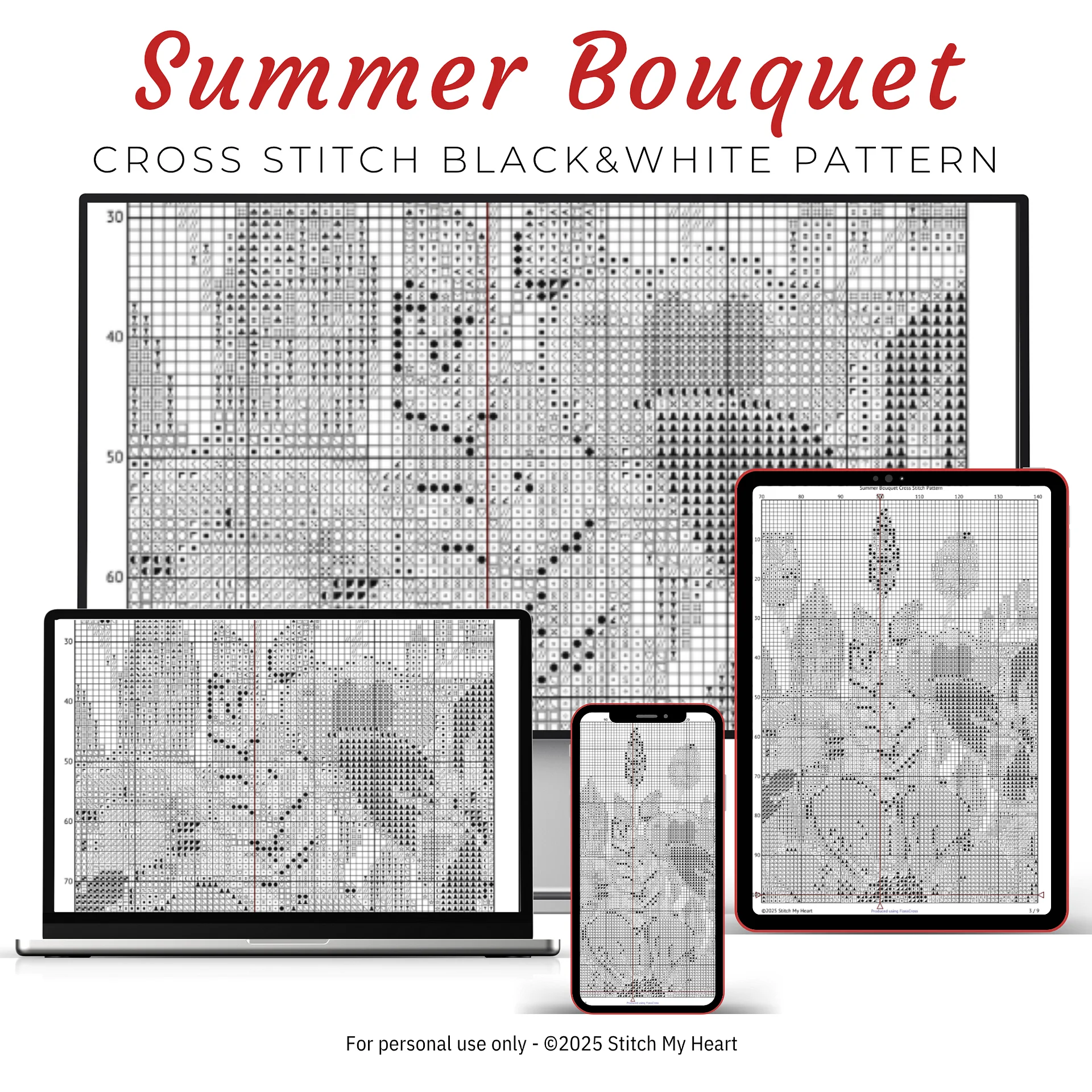 Summer Bouquet Cross Stitch Pattern product image (4)