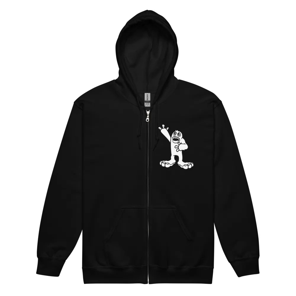 Mammott (White on Dark) Zip-up Hoodie product image (2)
