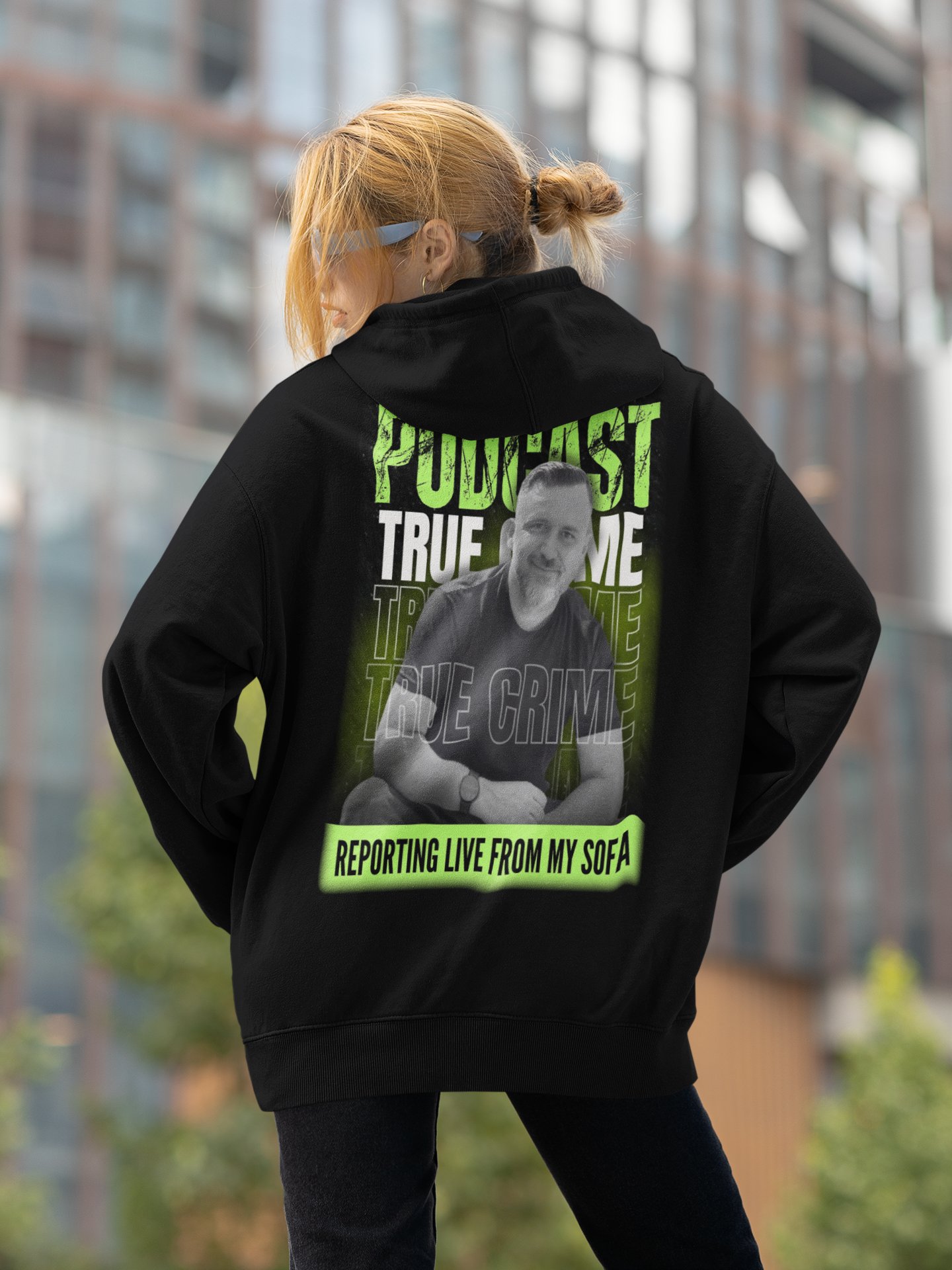 Reporting Live From My Sofa True Crime Podcast Oversized Hoodie product image (3)
