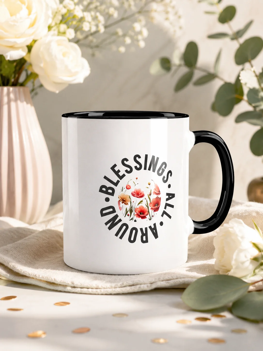 Vibrant Floral Symphony Ceramic Mug product image (1)