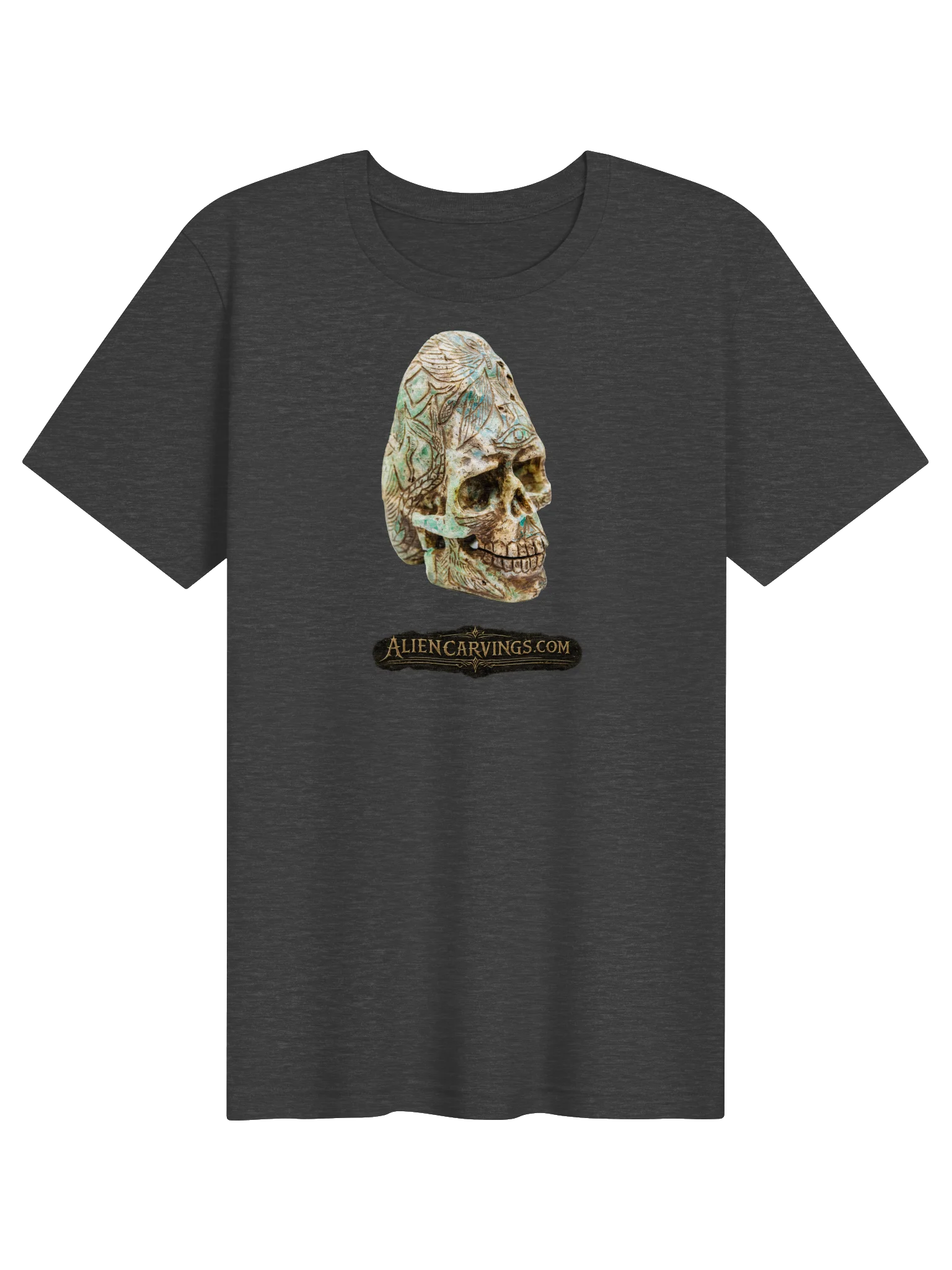 Fluorite Paracas Skul Heather Grey T-Shirt product image (1)