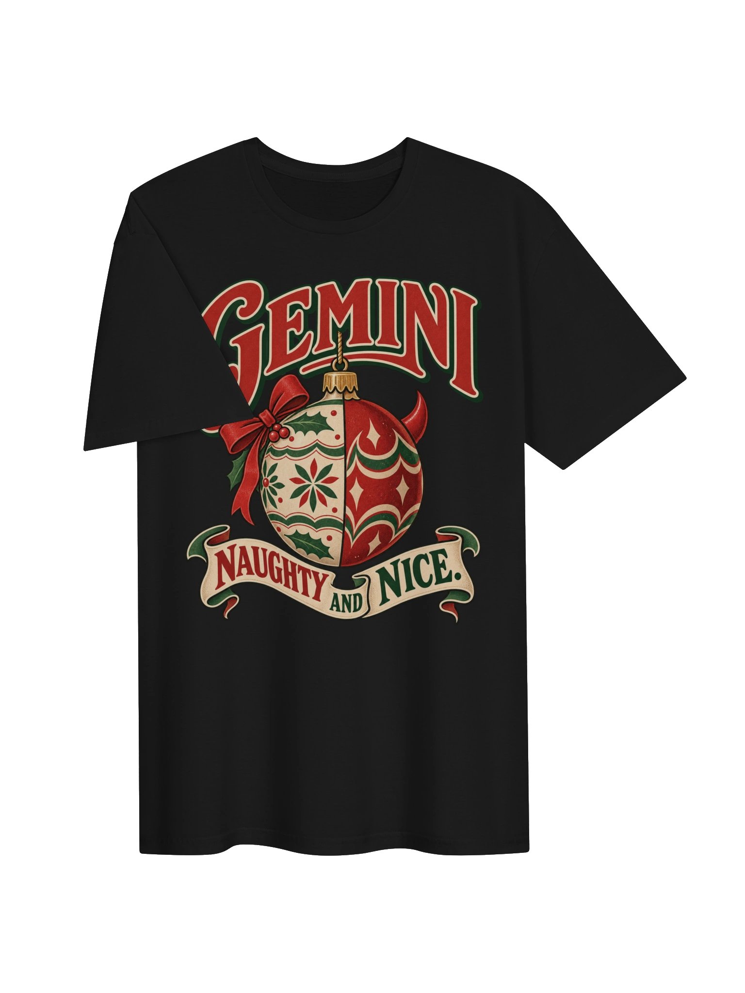 Gemini Naughty and Nice Christmas T-Shirt product image (3)