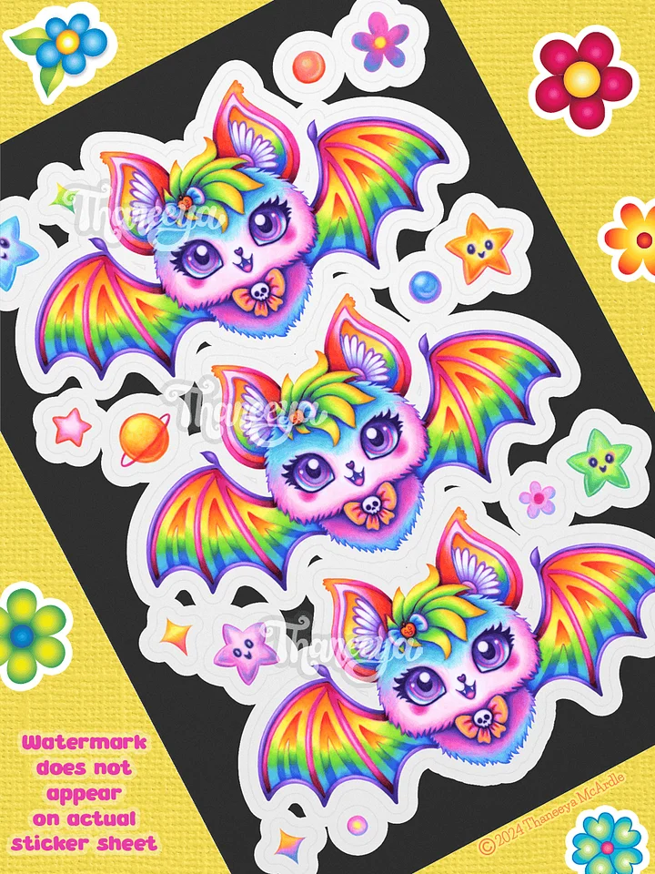 Rainbow Cat-Bat Sticker Sheet product image (1)