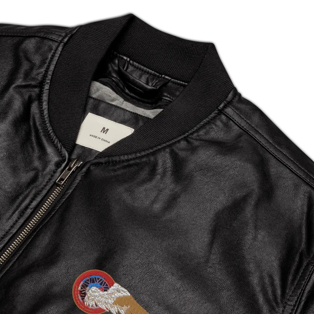 Winged Rider Faux Leather Bomber Jacket product image (3)
