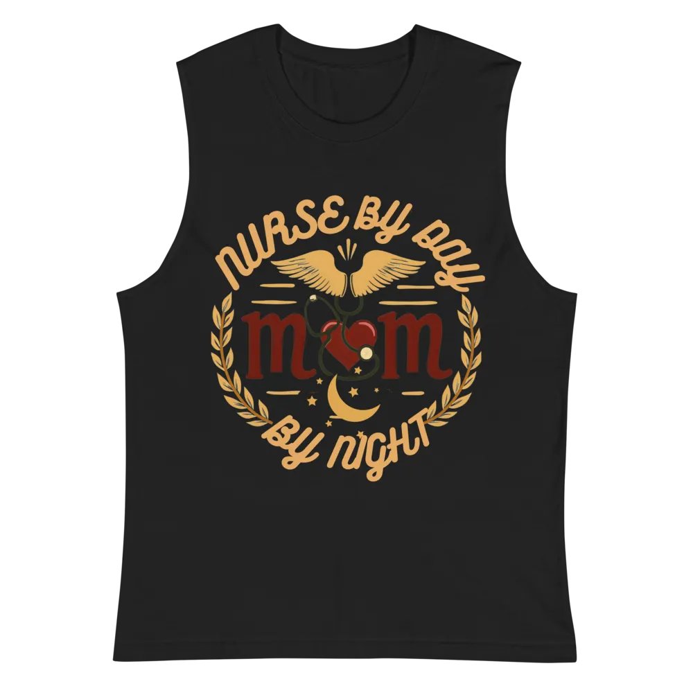 Nurse by Day Mom by Night Muscle Tank product image (3)