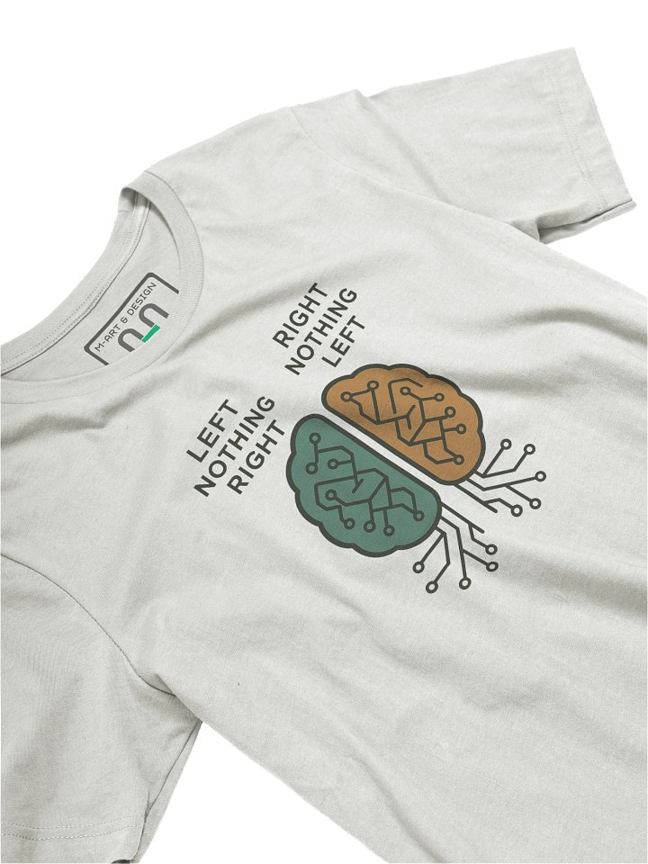 Symmetric Brain Circuit Tee – “Left Nothing Right / Right Nothing Left” | art.4uand.me product image (1)