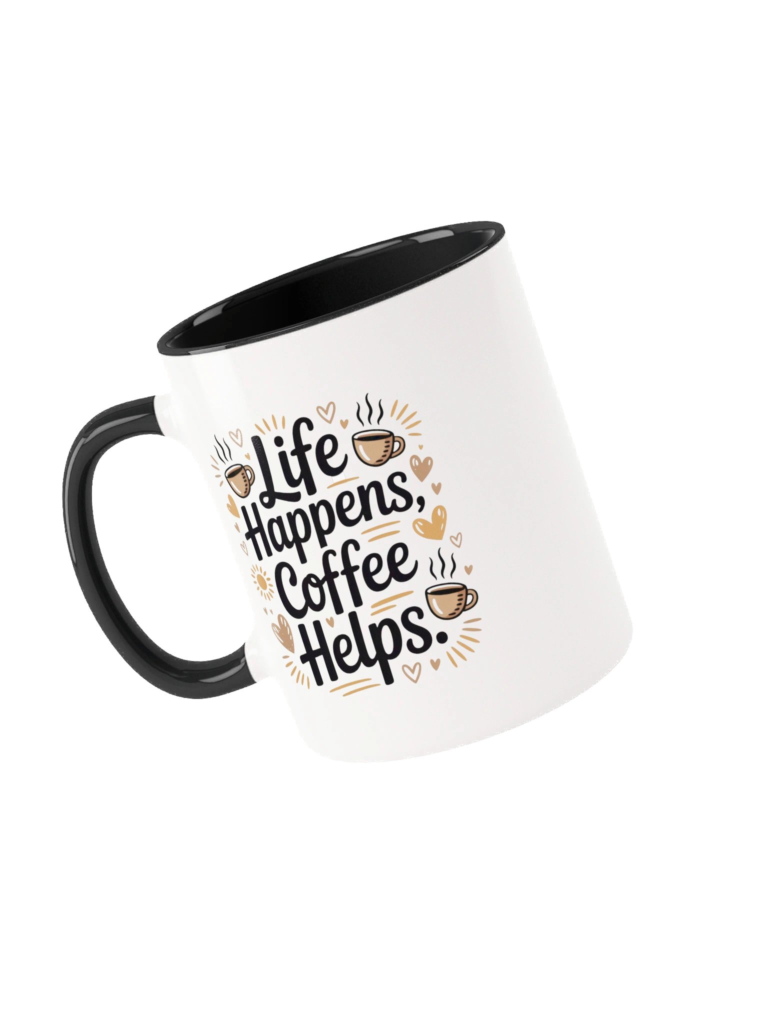 Life Happens Coffee Helps Mug - with Color Inside product image (3)