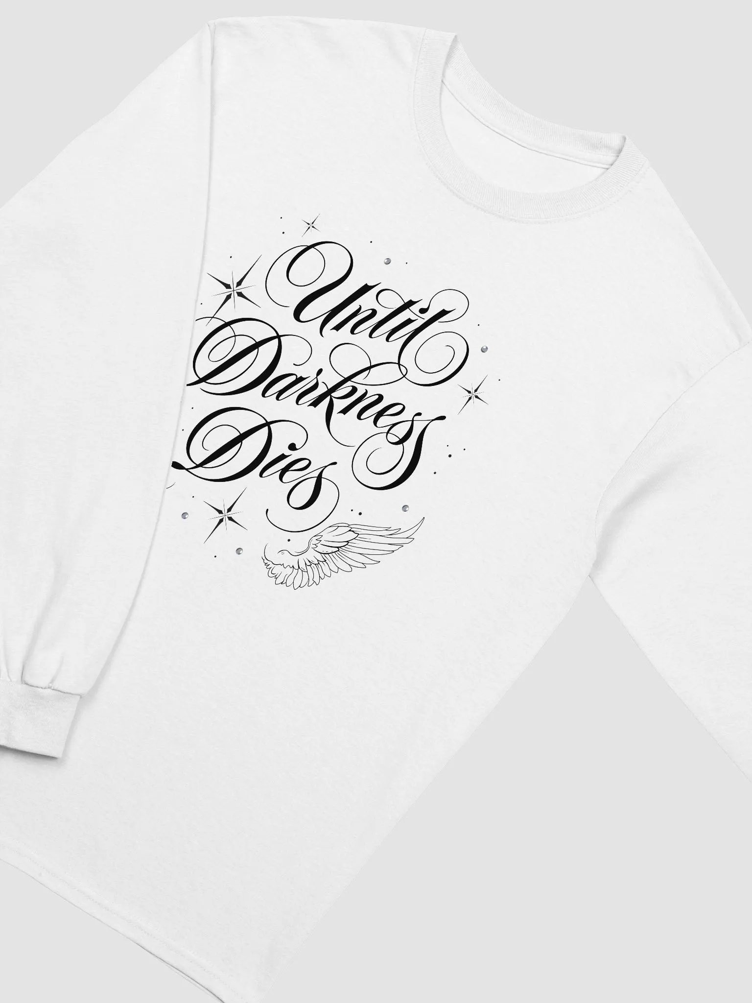 Until Darkness Dies (wings design) Cotton Long Sleeve T-Shirt product image (2)