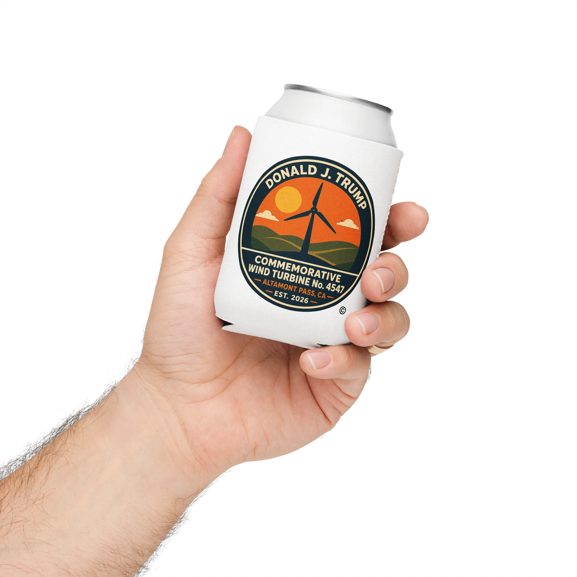 Coozie Can Cooler - Donald J. Trump Commemorative Wind Turbine No. 4547™ product image (3)