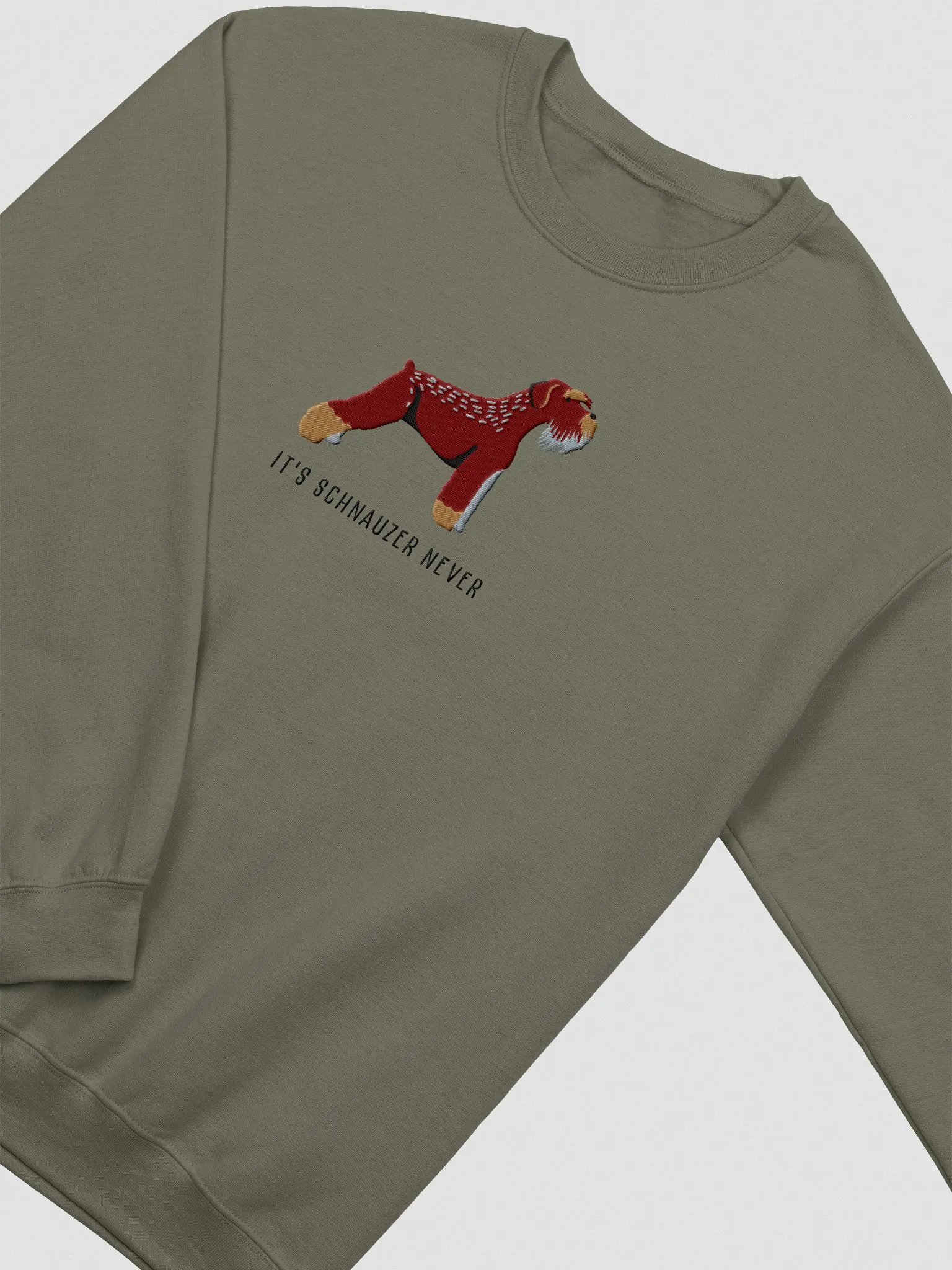 It's Schnauzer Never Sweatshirt (Embroidered) of a Schnauzer(Brown) product image (6)
