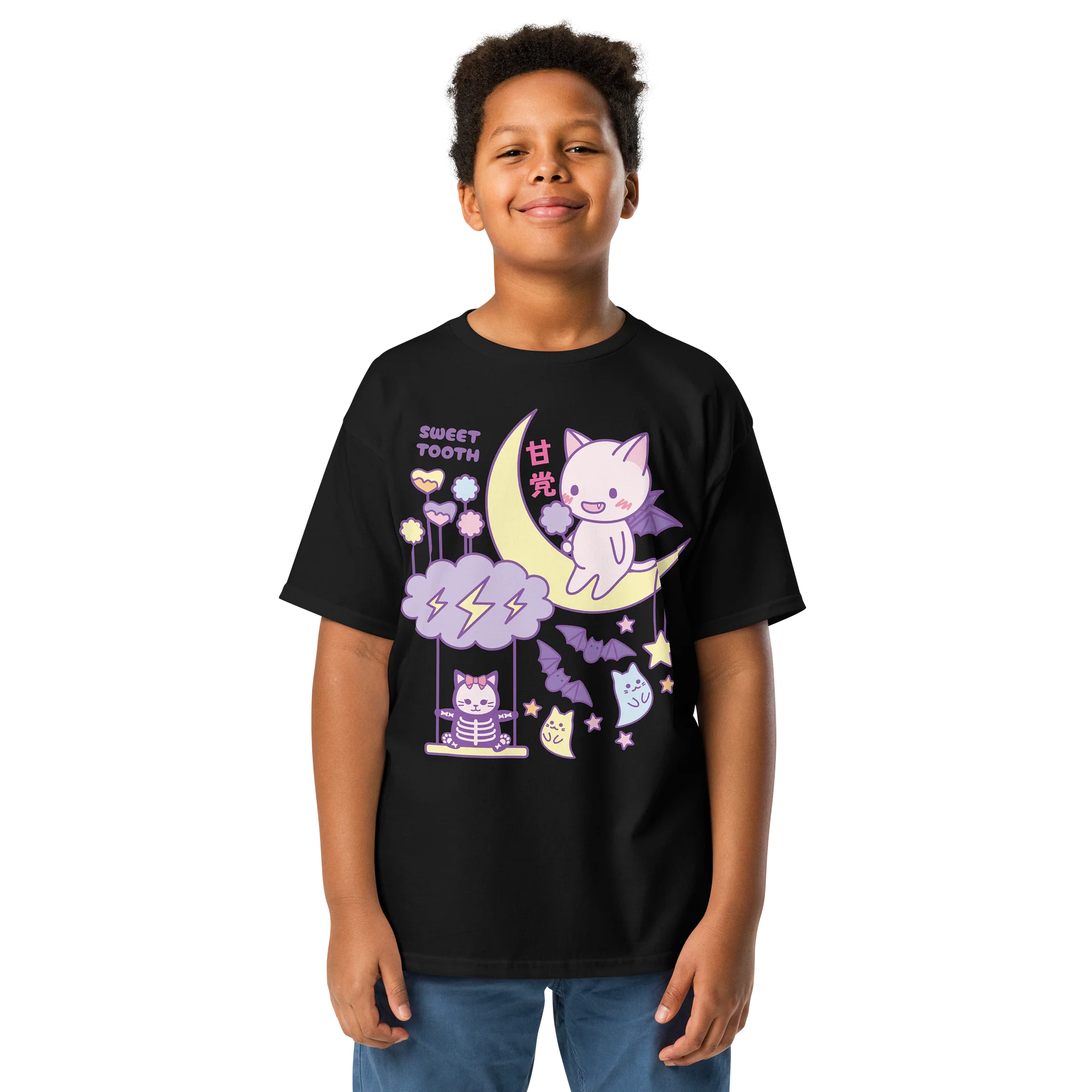 Kawaii Bat Cat - Unisex Youth Heavyweight T-shirt product image (1)