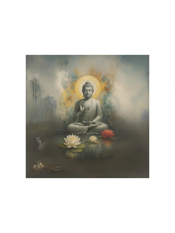 Serene Buddha with Lotus Flowers – Nichiren Buddhism Meditation Poster (Enhanced Matte Paper) product image (4)