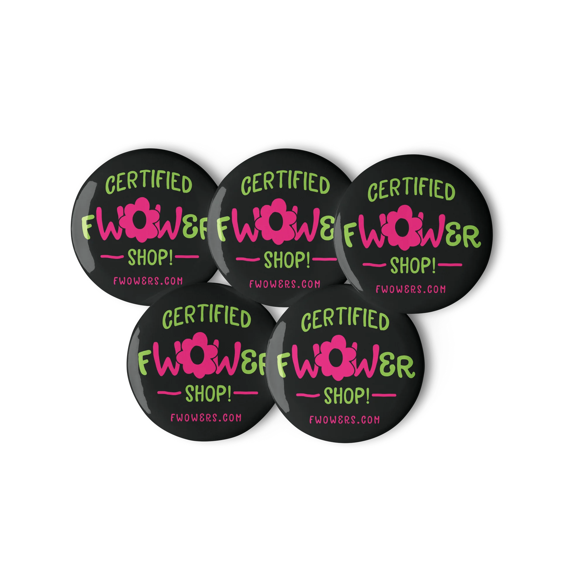 Certified fWOWer Shop!™ Buttons Black (Set of 5) product image (2)