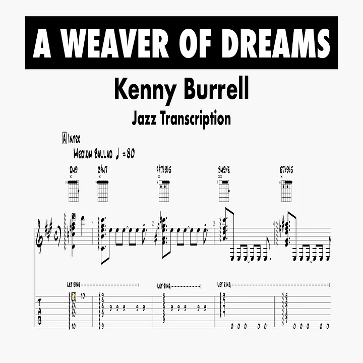 (Transcription GP) A Weaver of Dreams - Kenny Burrell product image (1)