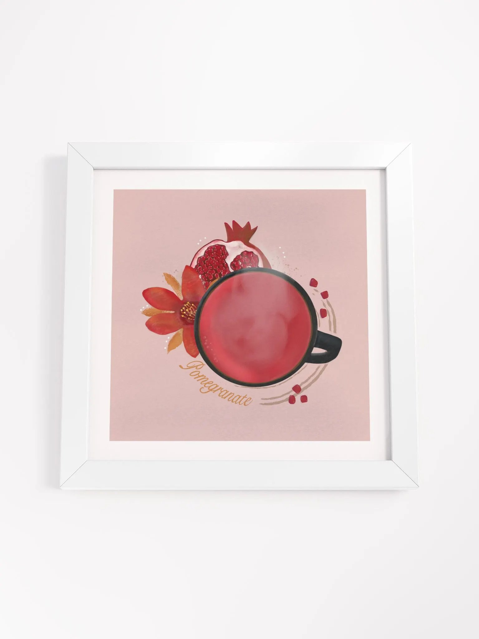 Pomegranate Herbal Tea Framed Poster - Pink product image (4)