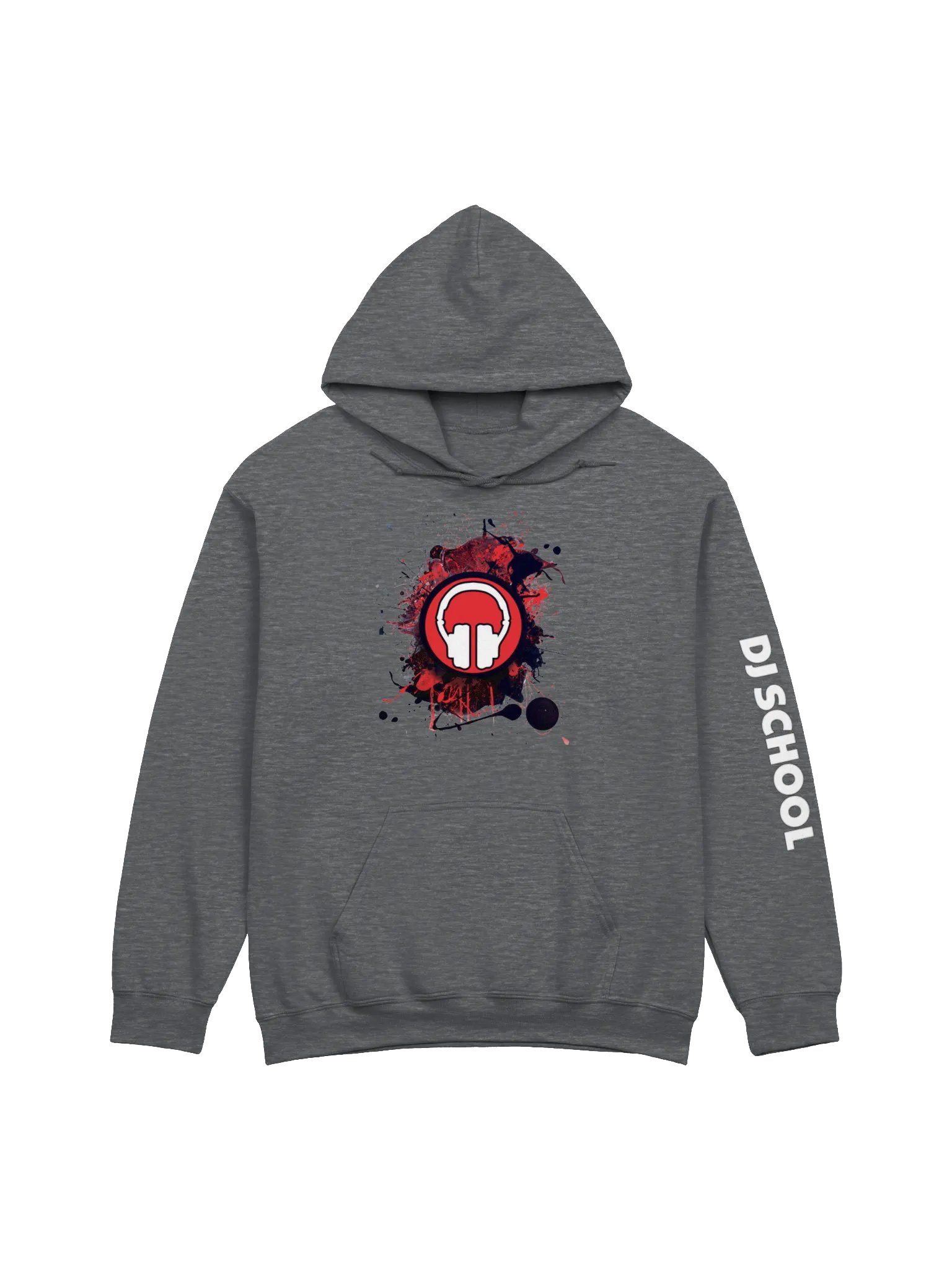 Front | Back | Arm Print Paint Splat Headphones Gildan® Classic Hoodie product image (1)