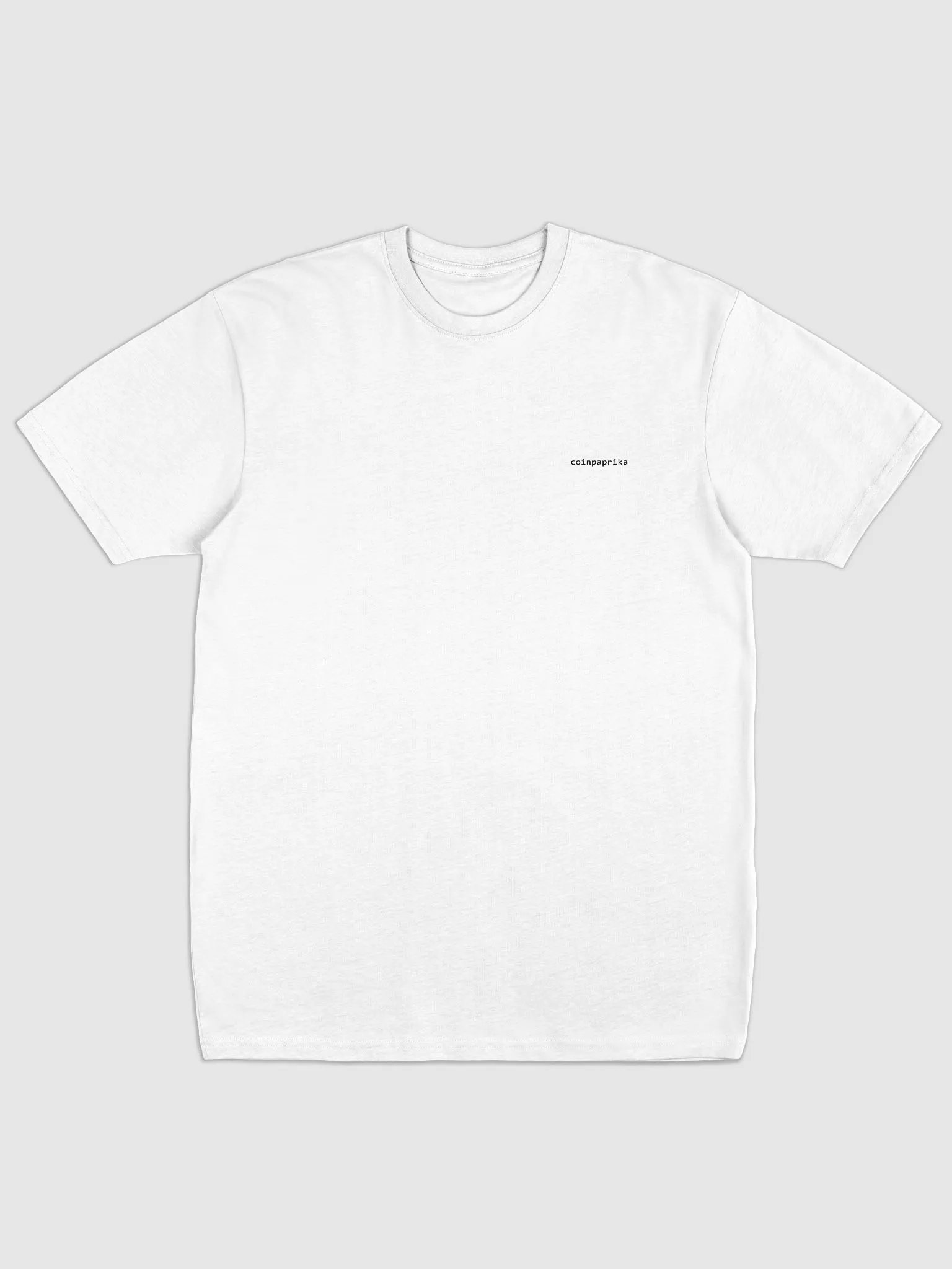 Minimal white coinpaprika t-shirt product image (1)
